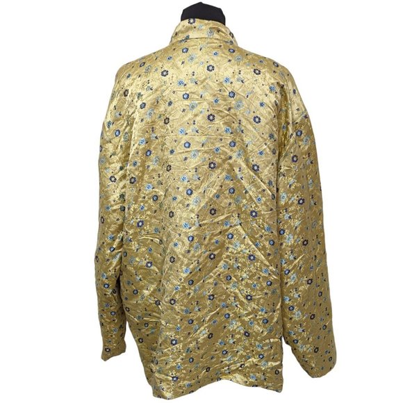 Unbranded Ladies Gold Japanese Quilted Coat Jacket Approx Medium - Picture 2 of 2